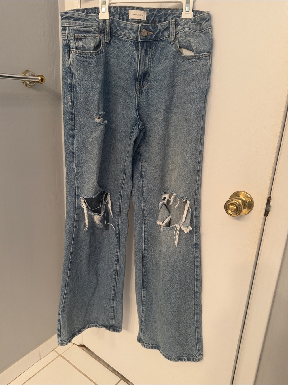 PacSun Light Blue Distressed Flare Jeans